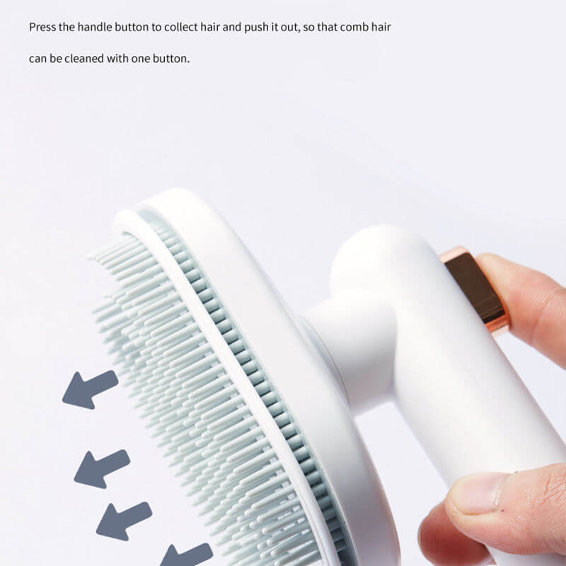 Pet Comb Cat Dog Hair Removal Brush - Self-Cleaning Grooming Tool for Dogs and Cats