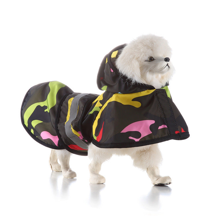 Reflective large pet raincoat