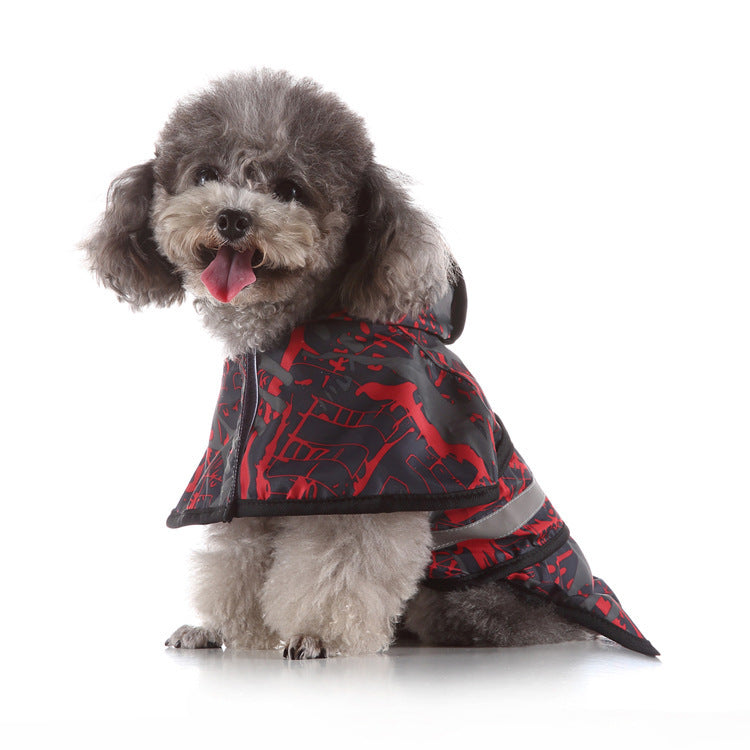 Reflective large pet raincoat