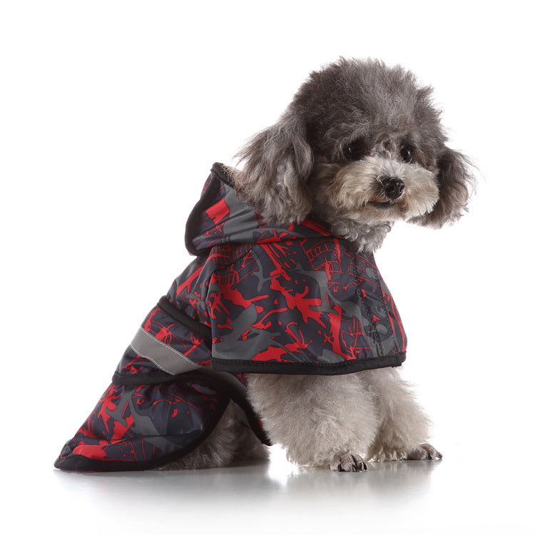 Reflective large pet raincoat