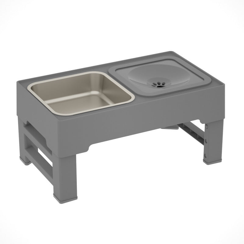 Adjustable Dog Double Bowls Stainless Stand for Feeding