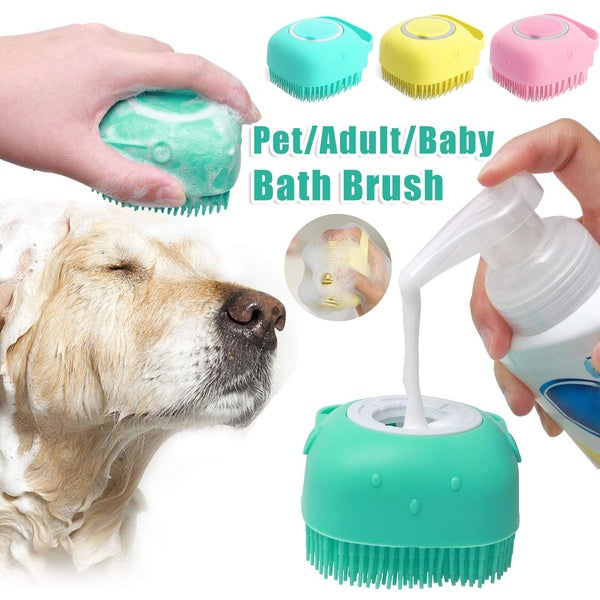 Silicone Dog Bath Massage Gloves & Brush – Perfect for Grooming & Shampooing Your Pet!