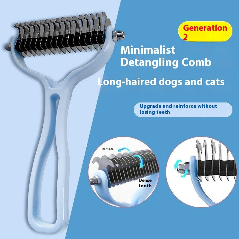 Pets Fur Knot Cutter & Shedding Tool - Double-Sided Comb Brush