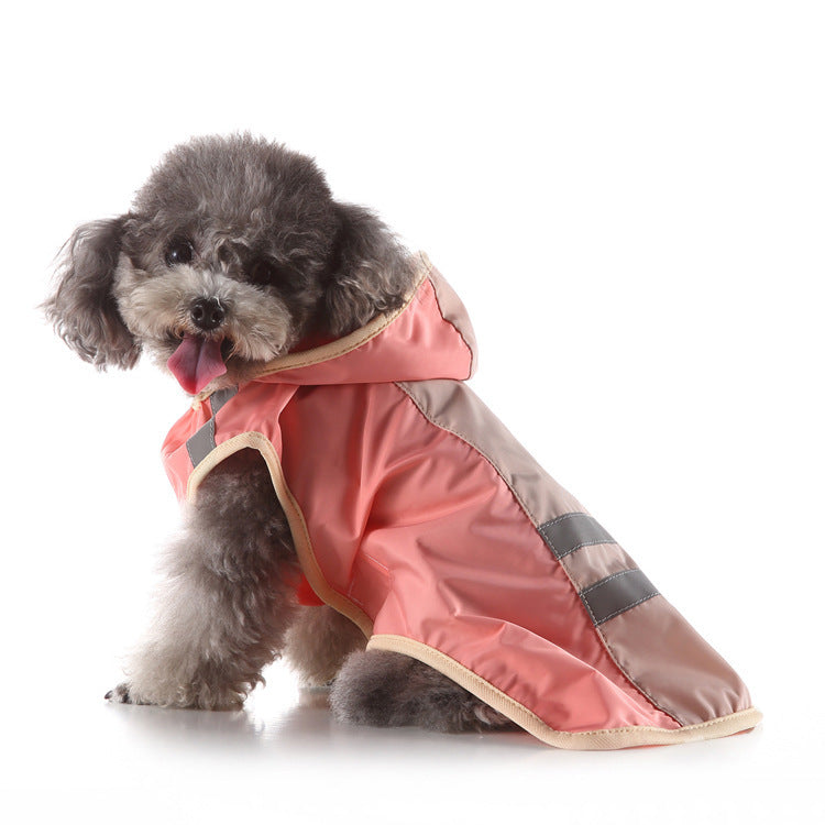 Reflective large pet raincoat