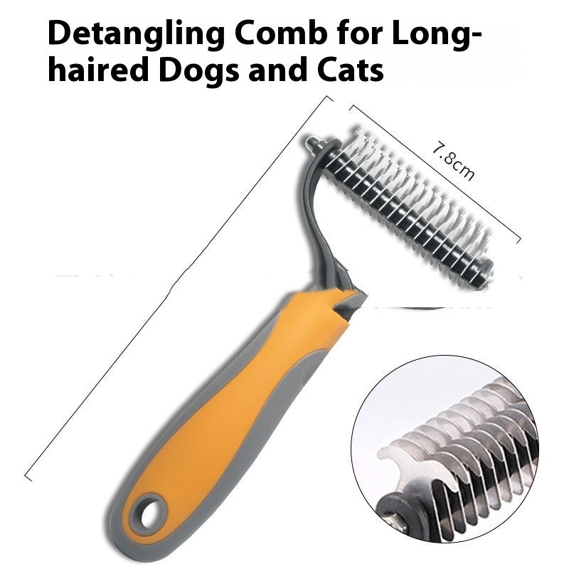 Pets Fur Knot Cutter & Shedding Tool - Double-Sided Comb Brush