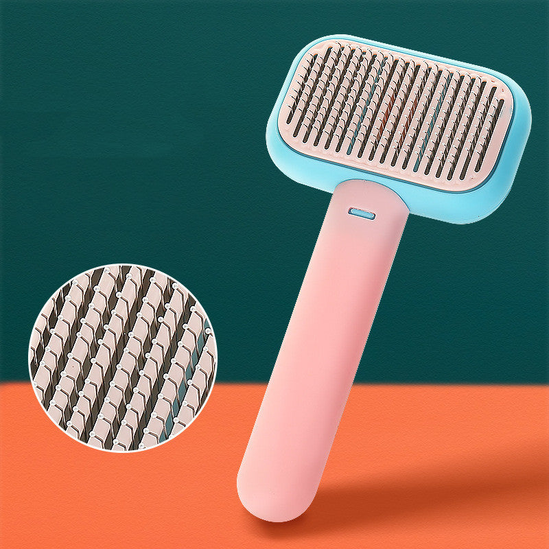 New Pet Cat & Dog Hair Brush - Massage & Grooming Tool with Stainless Steel Comb